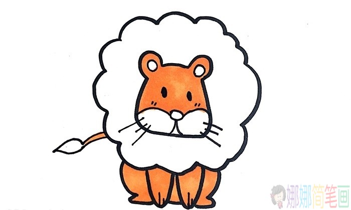 幼儿绘画狮子简笔画