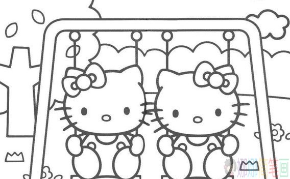 凯蒂猫幼儿简笔画图片