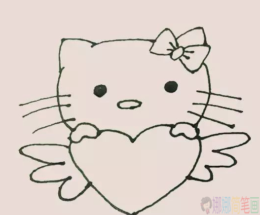 Hello kitty简笔画,凯蒂猫简笔画