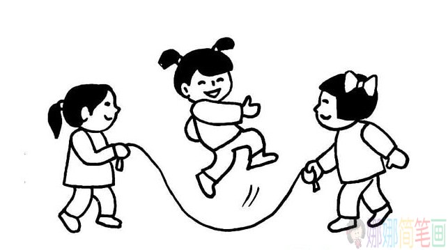 儿童简笔画跳绳怎么画