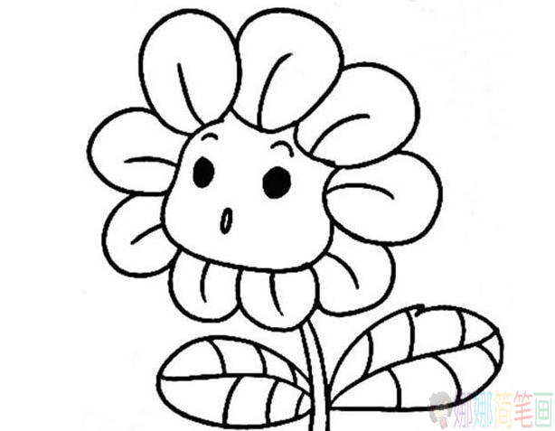 向日葵简植物笔画图片大全