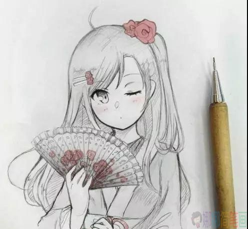 漂亮的动漫少女手绘图片