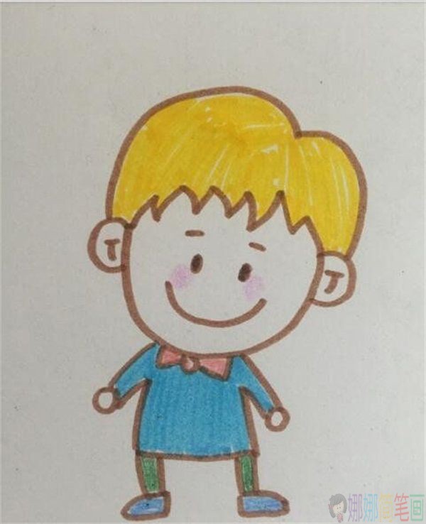简单的小男孩简笔画图片