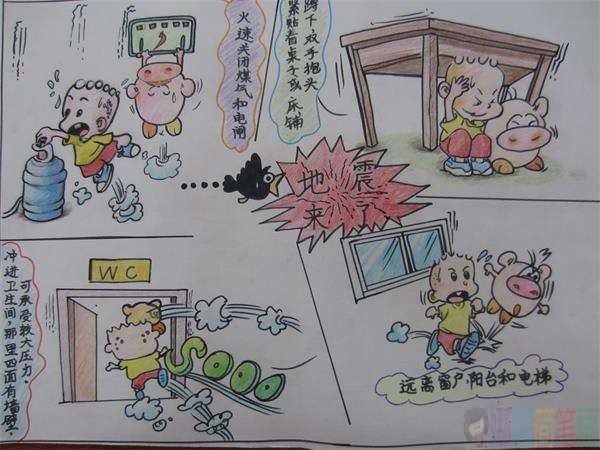 防震减灾儿童画