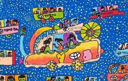 未来科技世界儿童蜡笔画图片