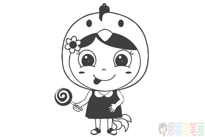 Q版小女孩简笔画图片