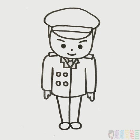 帅气的军人简笔画