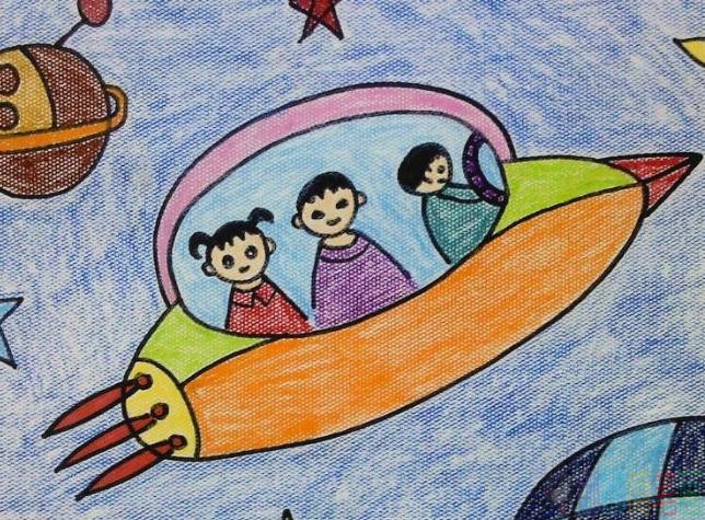 宇宙飞船儿童绘画大全