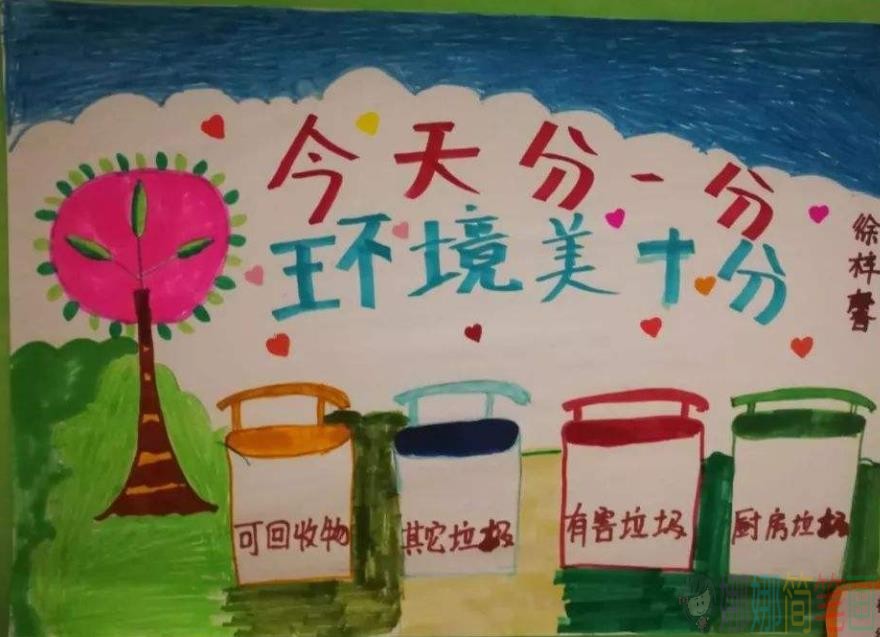 保护环境垃圾分类幼儿绘画