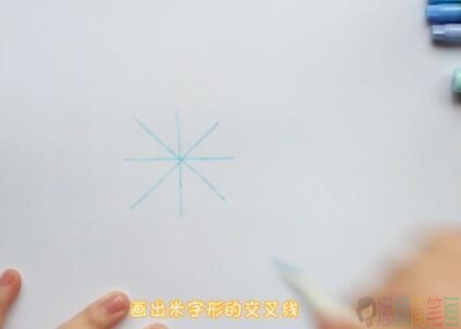 雪花怎么画,雪花简笔画