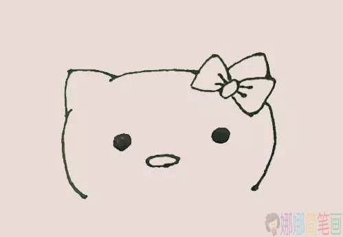 Hello kitty简笔画,凯蒂猫简笔画