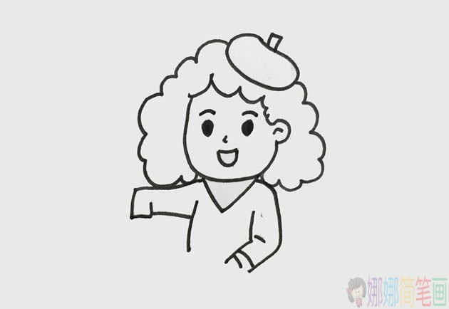 简单好看的女画家简笔画教程