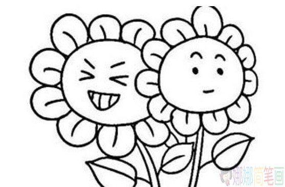 向日葵简植物笔画图片大全