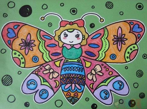蝴蝶儿童画优秀作品图片