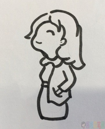 美丽的大姐姐人物简笔画