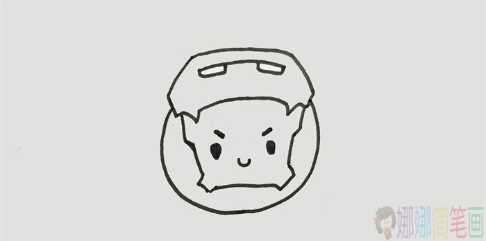 Q版钢铁侠简笔画步骤图