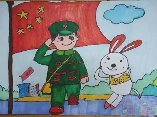 国庆主题儿童绘画图片