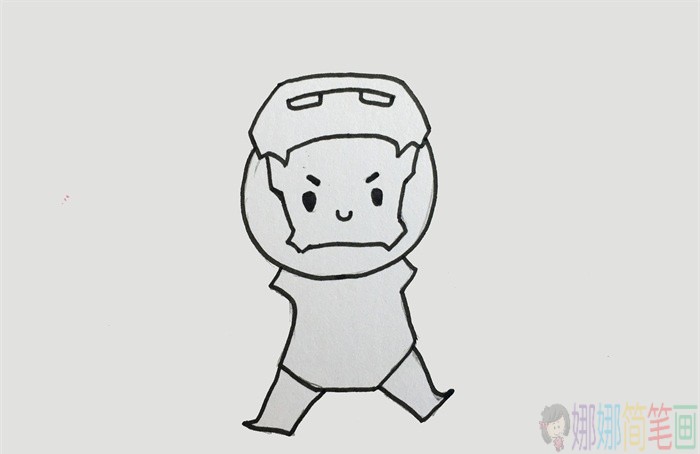 Q版钢铁侠简笔画步骤图