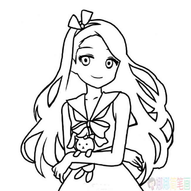 可爱的动漫少女简笔画教程