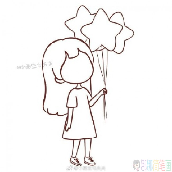 漂亮的女孩简笔画,女孩简笔画步骤图