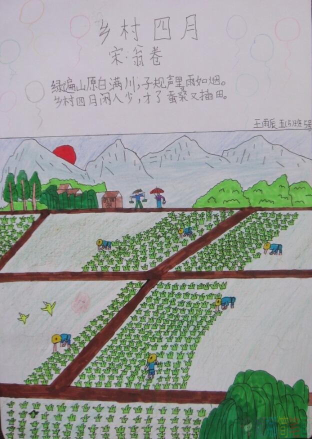 关于夏天的古诗儿童画