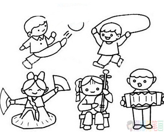 庆典上的人物简笔画
