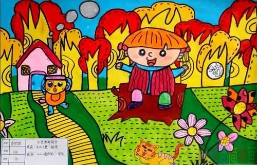 秋天儿童画,秋天来了儿童绘画