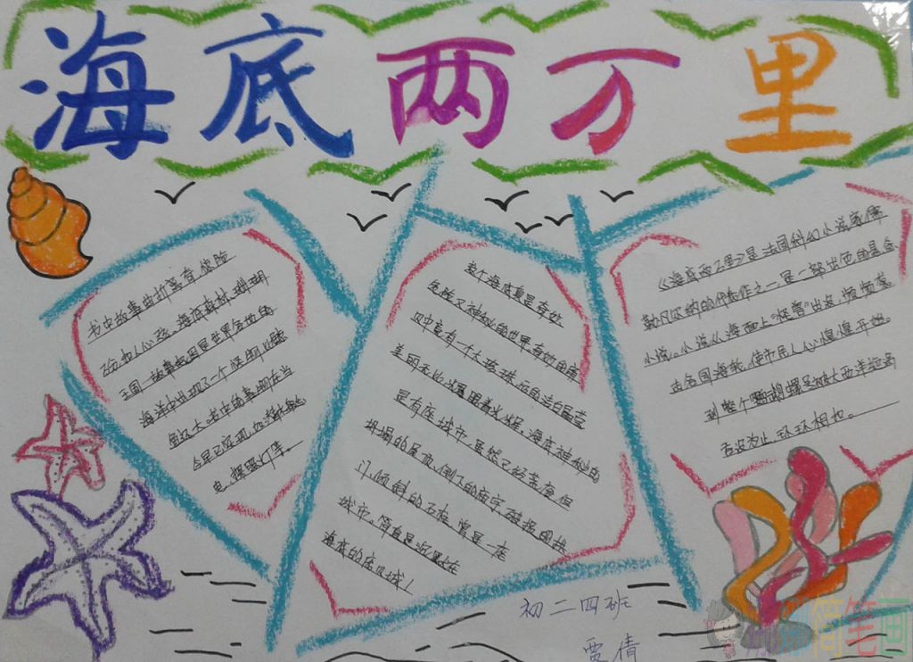 海底两万里儿童手抄报
