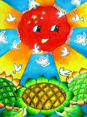 国庆节幼儿绘画图片