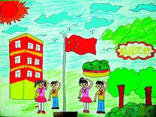 我爱祖国主题儿童绘画图片