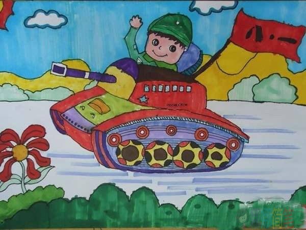 八一儿童画图片大全
