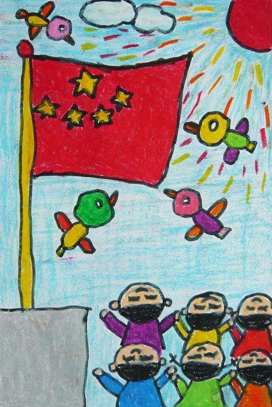 关于国庆的儿童绘画图片