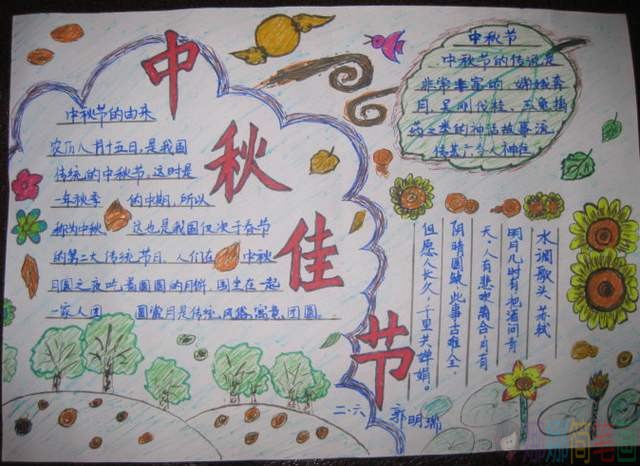 中秋节手抄报模板图片