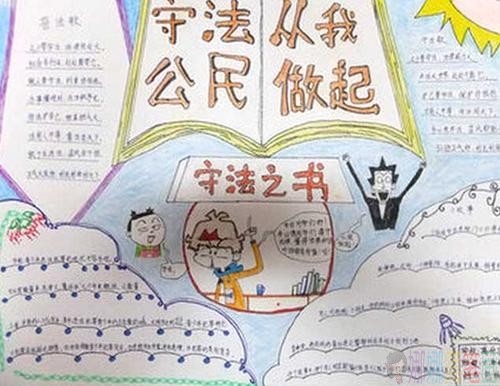 遵纪守法我先行手抄报图片