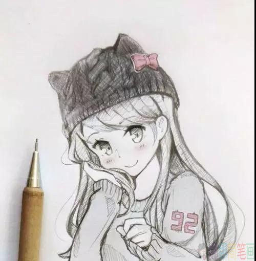 漂亮的动漫少女手绘图片