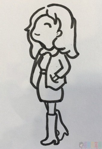 美丽的大姐姐人物简笔画