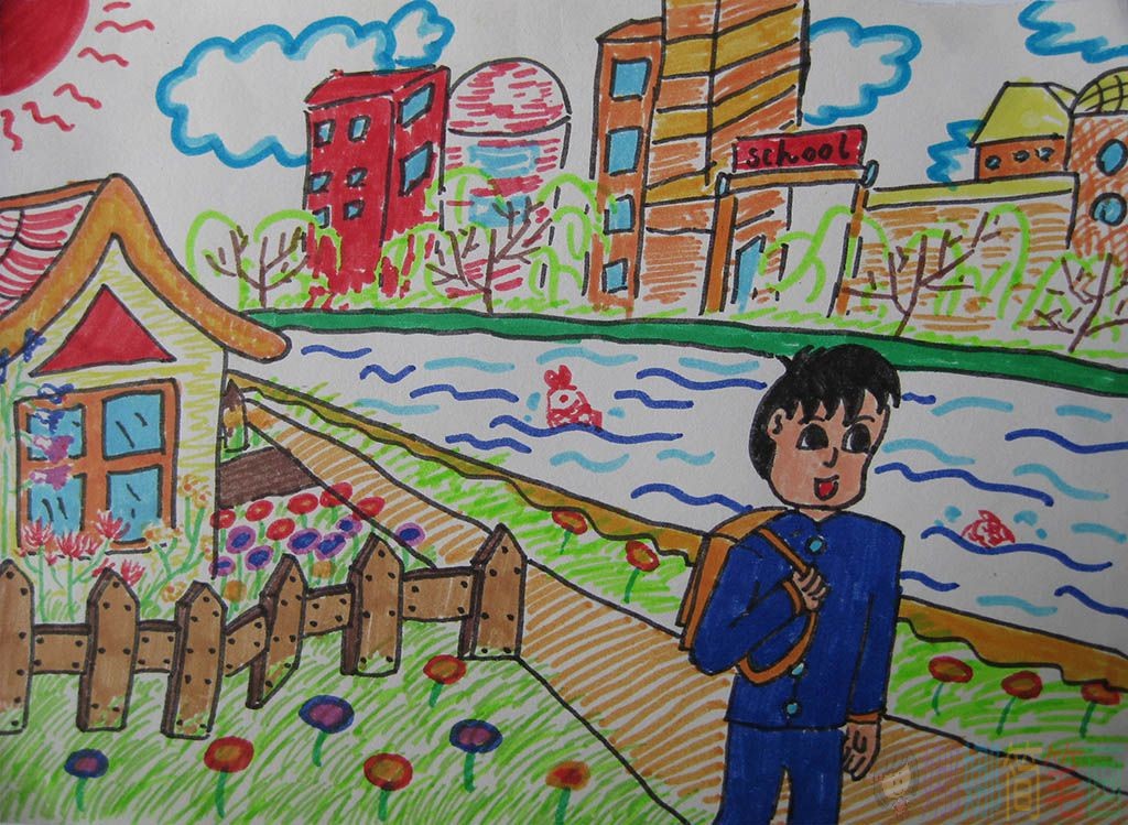 美好家园主题儿童绘画图片