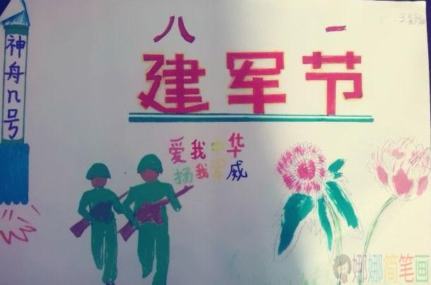 建军节主题儿童画图片