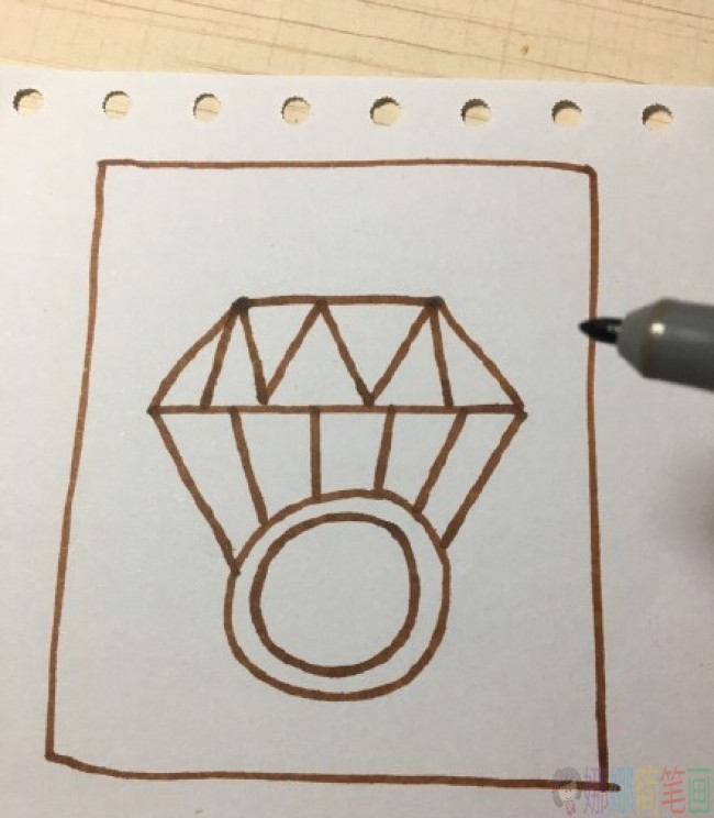 钻石戒指简笔画图片