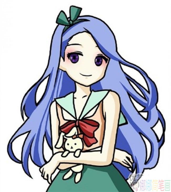 可爱的动漫少女简笔画教程