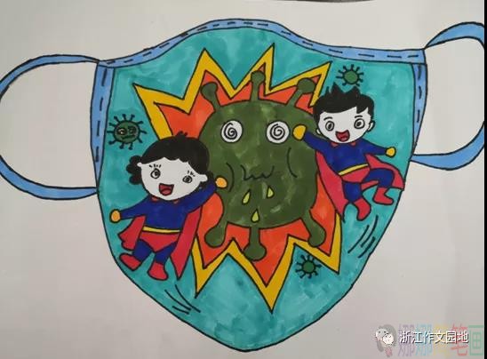 最美抗疫逆行者儿童画