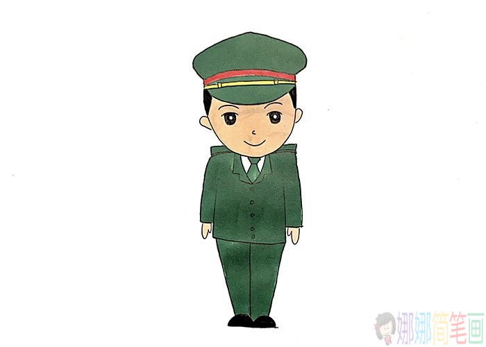 军人简笔画图片教程