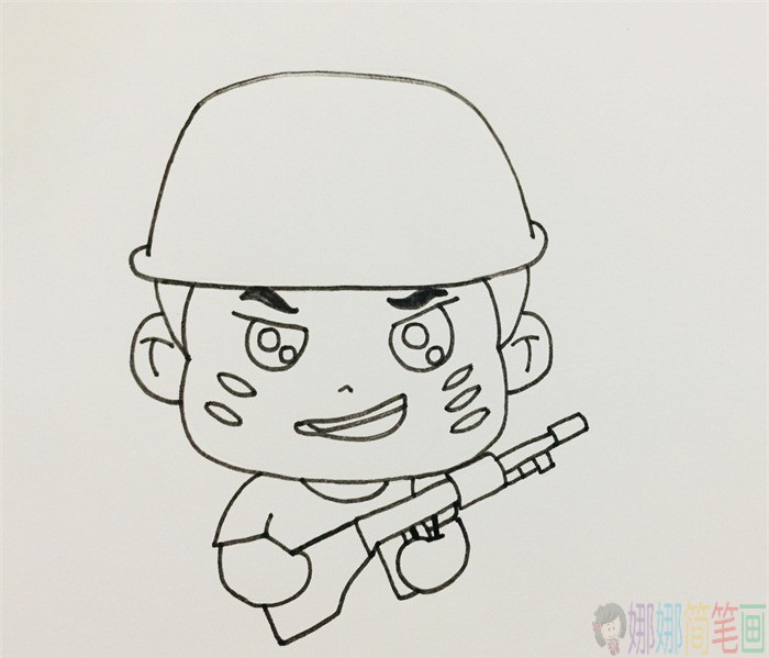 特种兵儿童简笔画
