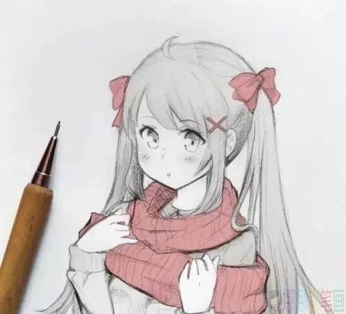 漂亮的动漫少女手绘图片