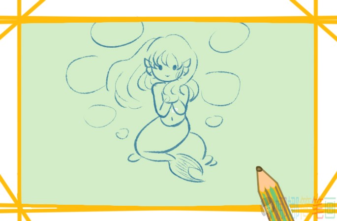 美人鱼幼儿简笔画教程