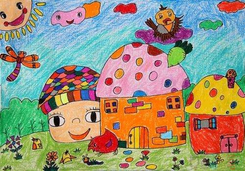 小房子儿童画图片大全