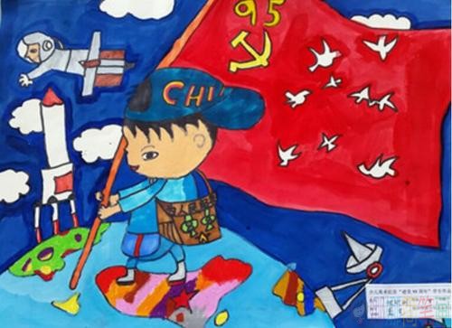 关于国庆的儿童绘画图片