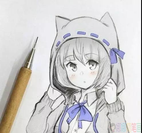 漂亮的动漫少女手绘图片