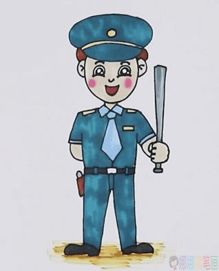 保安叔叔简笔画图片