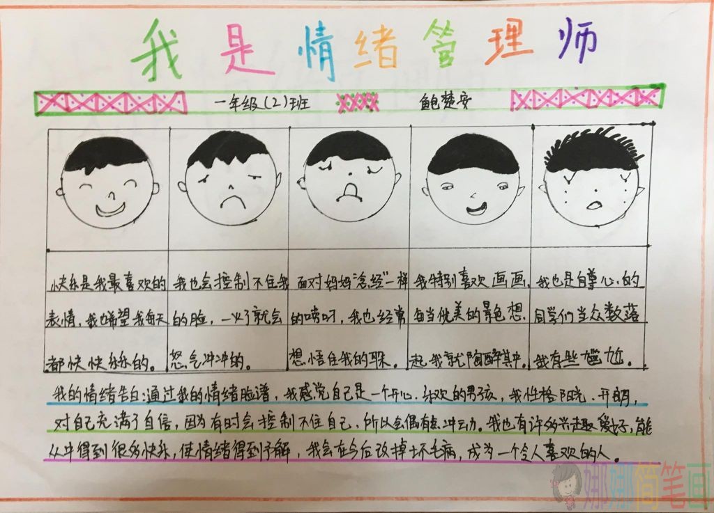 我是情绪管理师手抄报